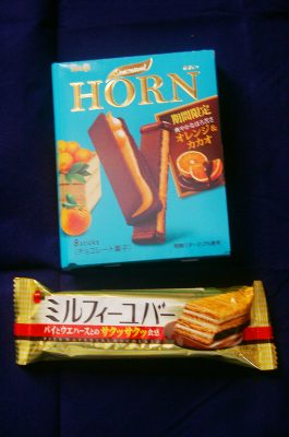 Horn Cocoa Chocolate Orange cookies and Mille Feuille chocolate cookie from japan