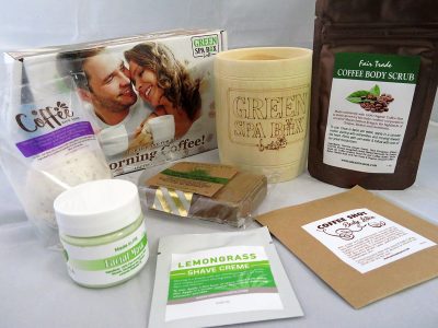 Contents of Green Spa Box Morning Coffee Box 2018