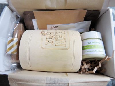 Contents of Green Spa Box Morning Coffee Box 2018