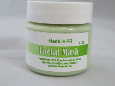 Facial mask with avocado and spinach