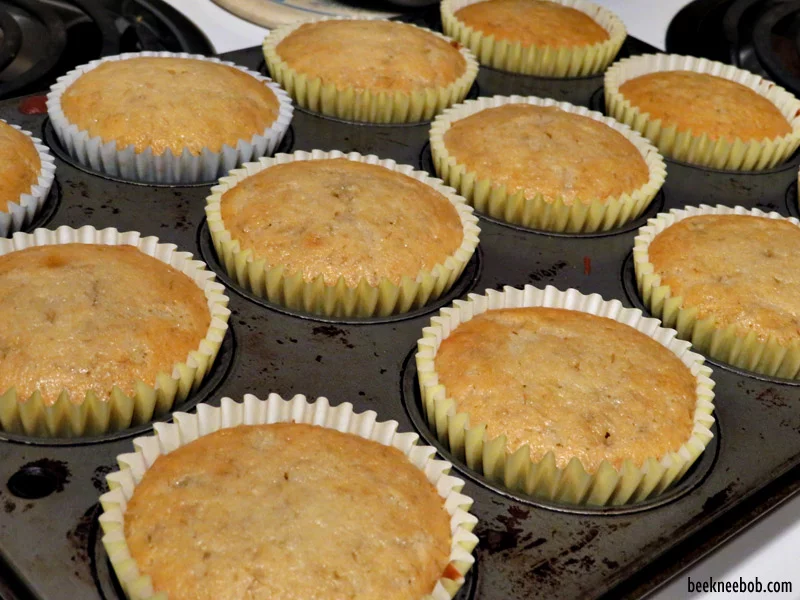 banana bread muffins in tin