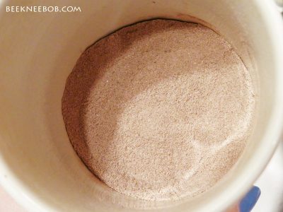Storage Chef dry chocolate milk powder in a coffee mug