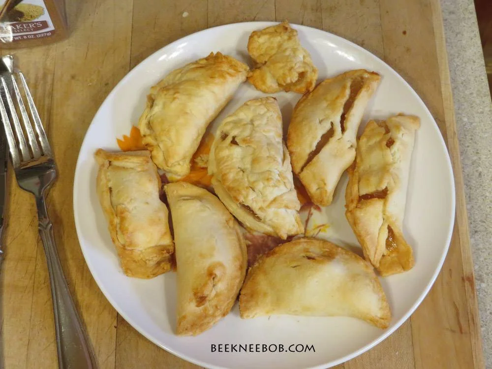plate of air fryer apple pies