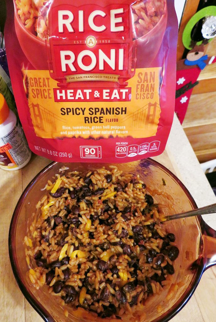 rice a roni heat eat spicy Spanish rice with black beans and cheese