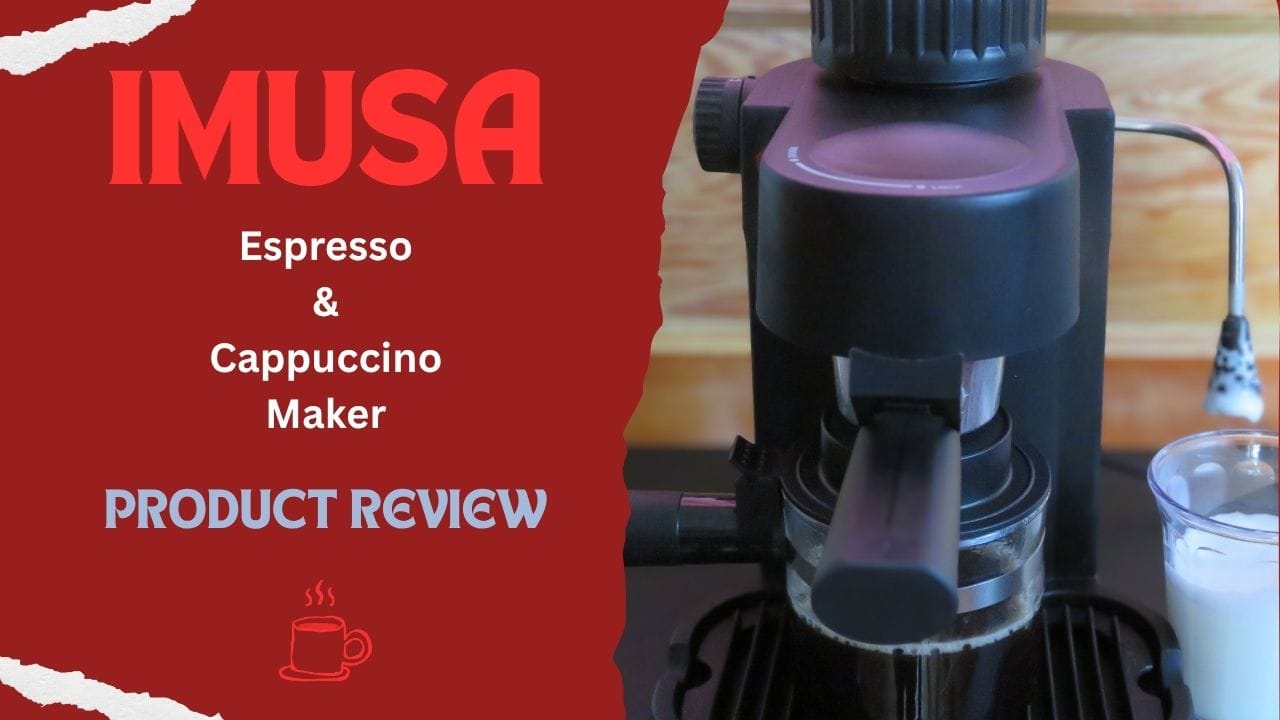 Decorative header image for IMUSA Espresso & Cappuccino Maker review blogpost