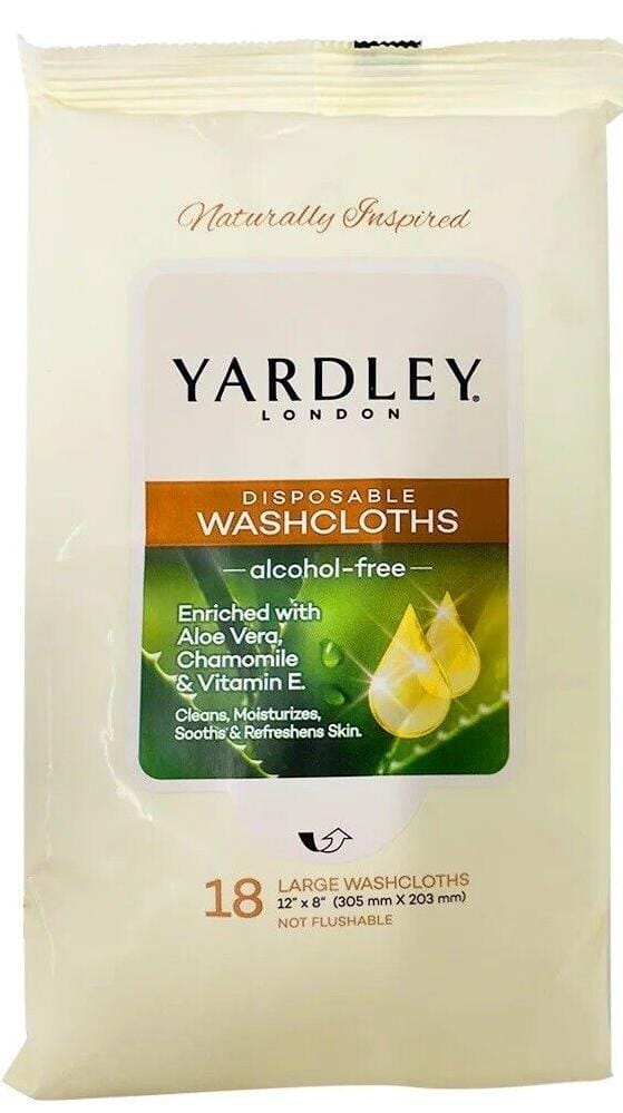 package of disposable washcloths by Yardley London