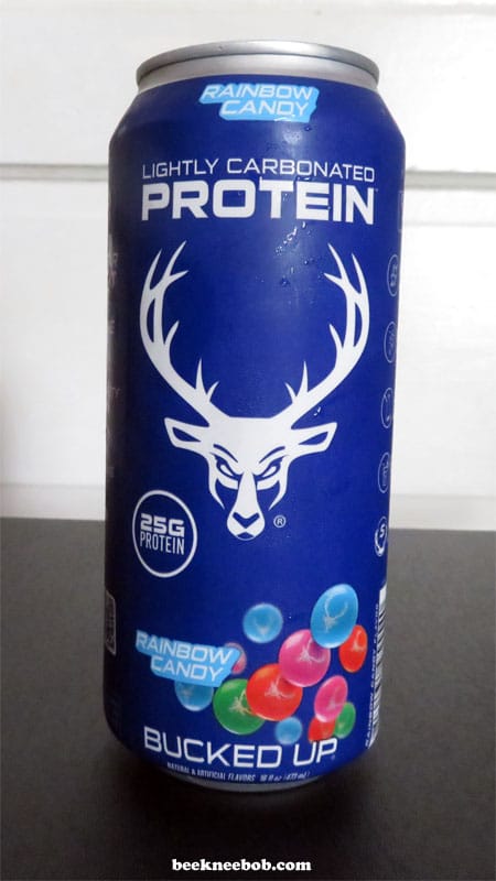can of Bucked Up Lightly Carbonated Protein Soda in Rainbow Candy flavor