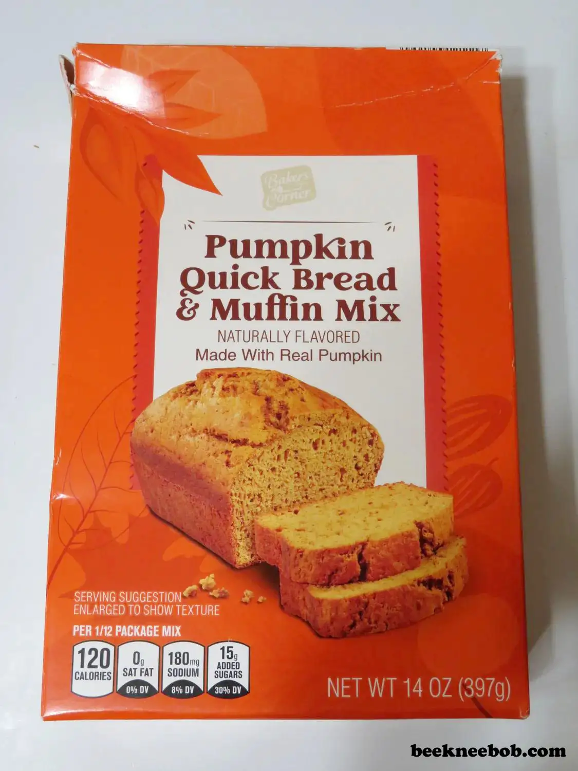 box of Baker's Corner Pumpkin Quick Bread and Muffin Mix from Aldi