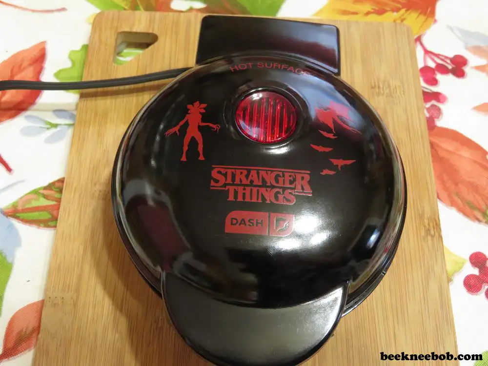 Top lid design of Stranger Things Dash Mini Waffle Maker